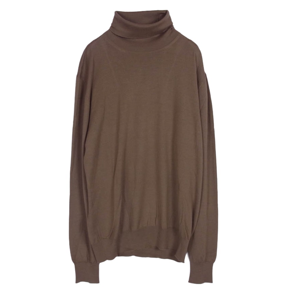 マンリコ カシミヤ MANRICO CASHMERE イタリア製 カシミヤ ウール シルク タートルネック ニット ライトブラウン ライトブラウン系 サイズ不明 メンズ【古着】【中古】
