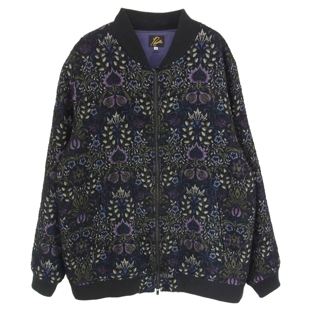 Needles ニードルス 21AW J0118 B.B.JACKET GOBELIN ジャかばい立て ジップアップ ゴブラン織り ペイズリー 野球 上衣 上衣 黒いこと系 M  メンズ【古着】【中古】