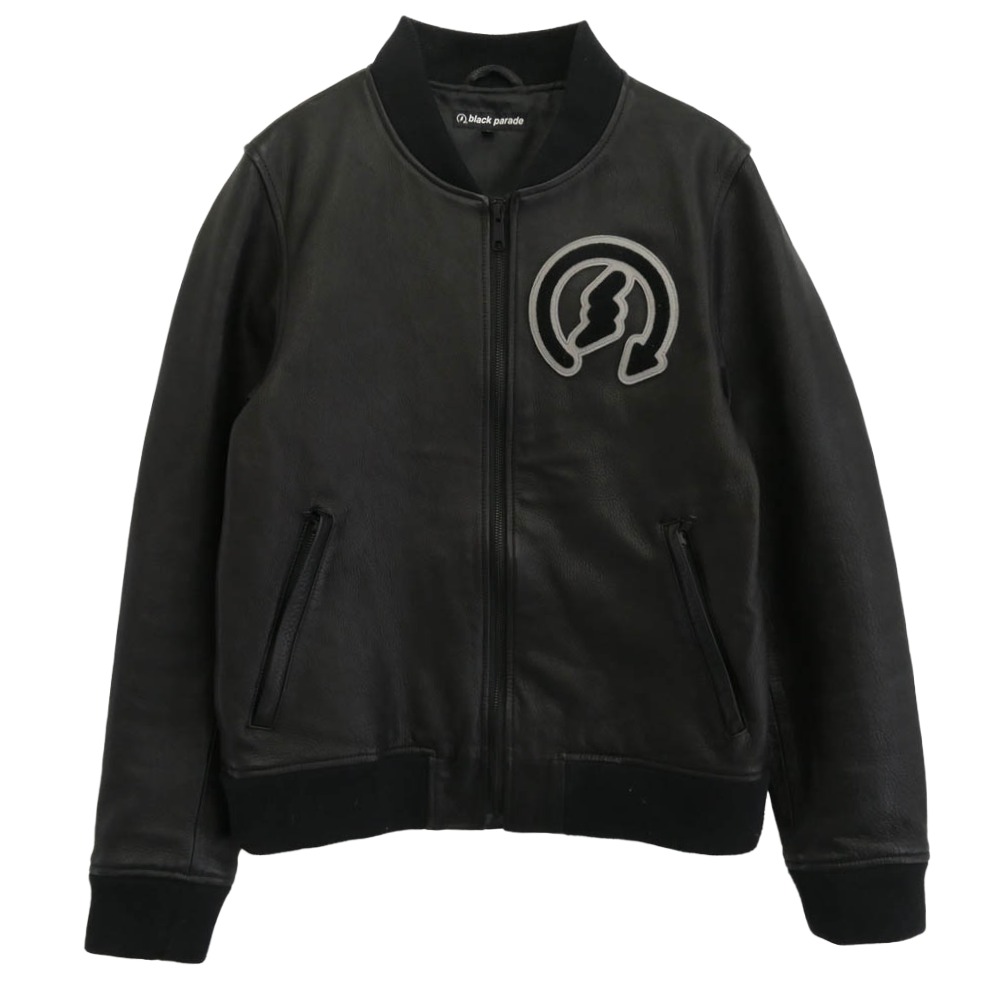 ブラックパレード Black Parade Leather Varsity Jacket レザー ヴァーシティー ジャケット ブラック系 S メンズ【古着】【中古】