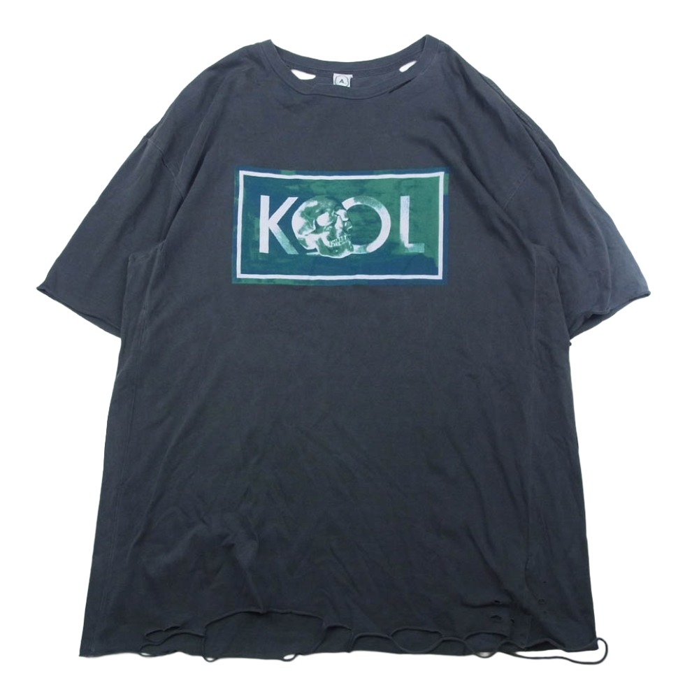 アル化学者 Alchemist 18ss KOOL SKULL スカル 刷り上げる カットオフ 半袖 プルオーバー 薄墨色系 L  メンズ【古着】【中古】