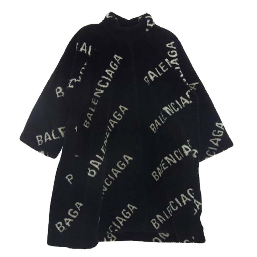 楽天市場】BALENCIAGA 2019AW Oversized Logo Faux Fur Coat