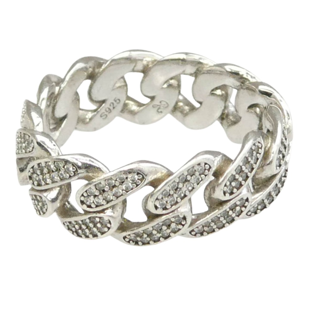 AVALANCHE アバランチ CHAIN RING チェーン店 輪っか しろがね色系 22.5号  メンズ【中古】