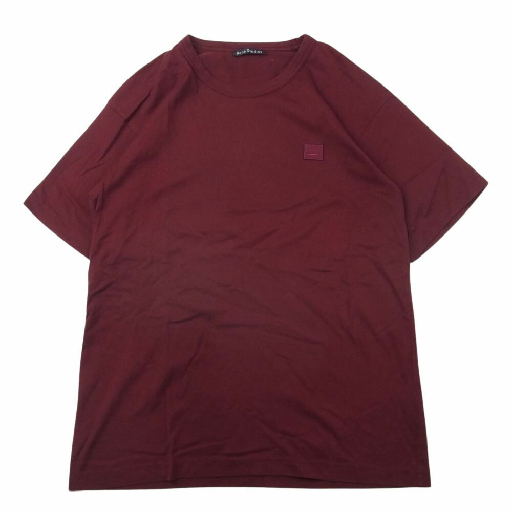 ACNE STUDIOS アクネストゥディオズ 2.5E+174 Nash Face フェイスパッチ ショートスリーブ 半袖 Tシャツ ワインレッド系 S メンズ【古着】【中古】