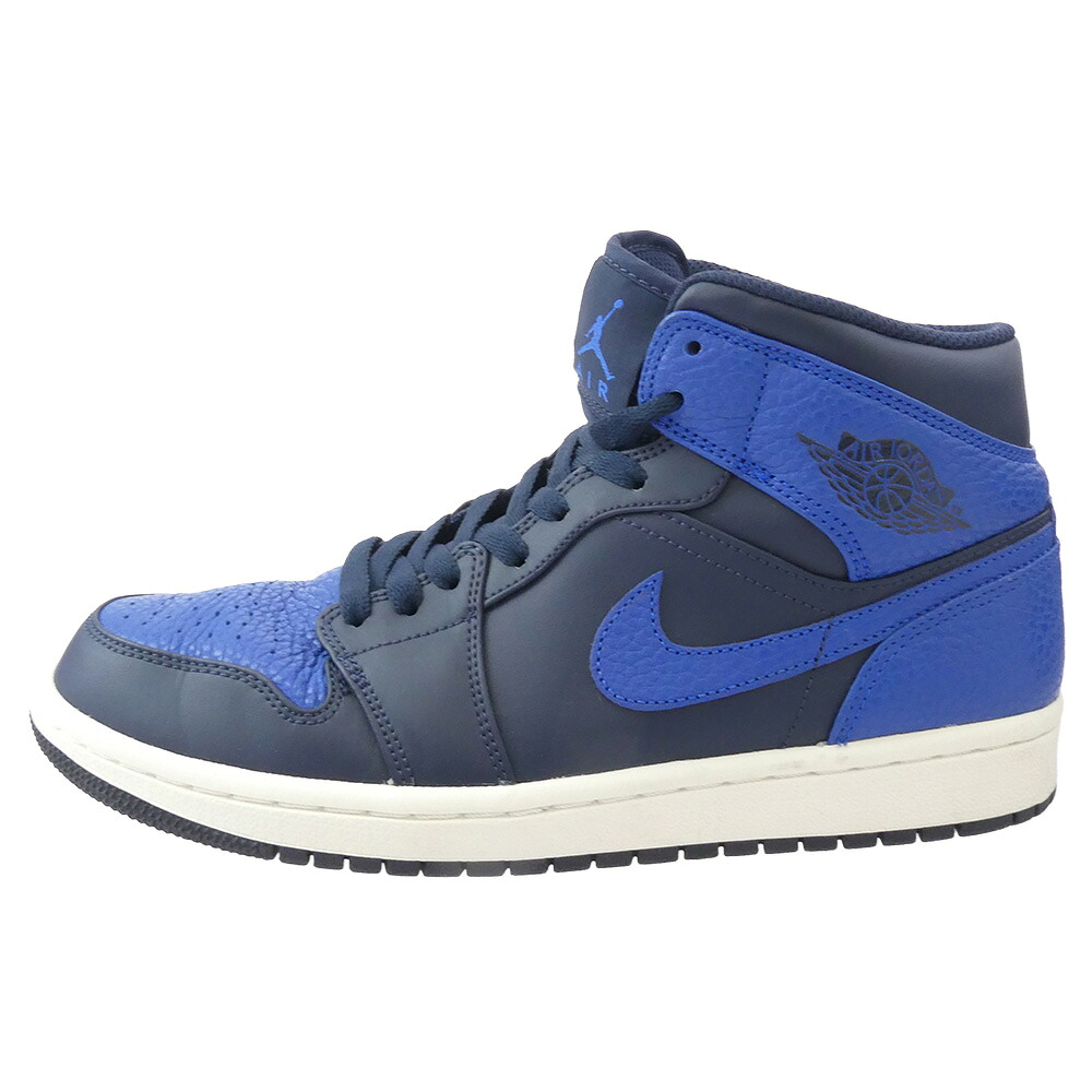 NIKE AIR JORDAN ナイキ ジョーダン 554724-412 Air Jordan 1 Mid Obsidian Game Royal AJ1 エアジョーダン オブシディアンゲームロイヤル ミッド スニーカー ブルー系 26cm メンズ【中古】