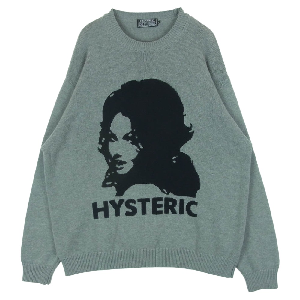 HYSTERIC GLAMOUR ヒステリックグラマー 02241NS01 WOMAN HEAD セーター ニット 中国製 グレー系 L メンズ【古着】【中古】