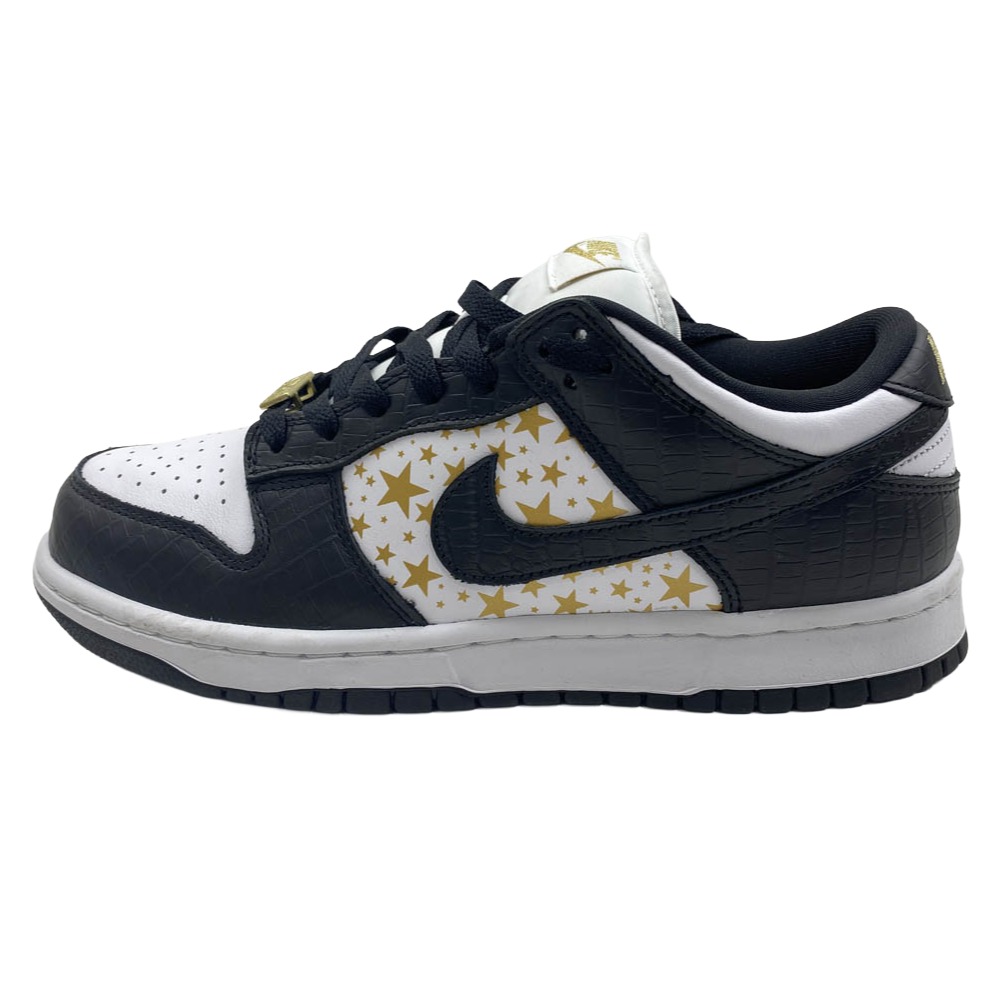 Supreme シュプリーム DH3228-102 【フェイクバスターズ価値付ける済】× Nike SB ナイキエスビー Dunk Low OG QS Gold Stars White Black ダンク 置き目 OG QS ゴールドスターズ ローカットスニーカー 黒いこと系 白いこと系 27糎 【美品】 メンズ【中古】