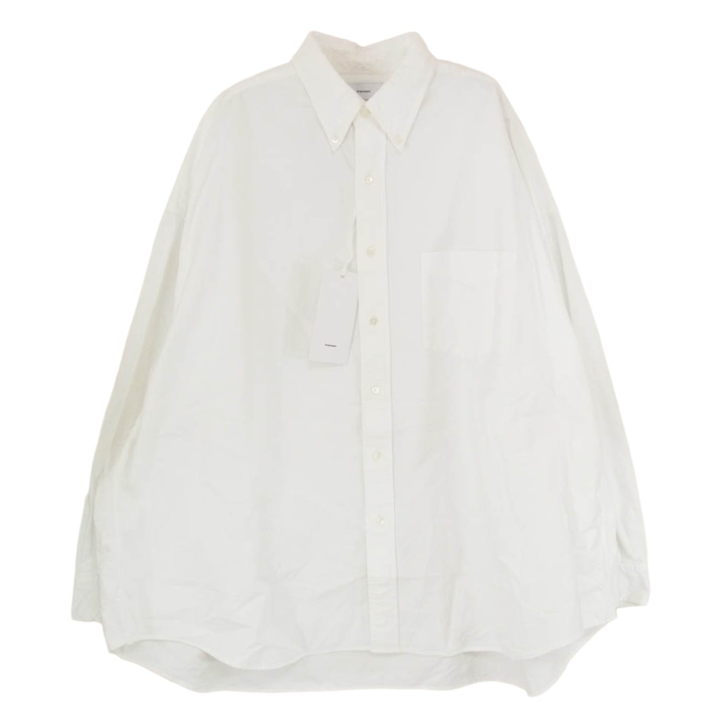 GRAPHPAPER グラフペーパー 22AW GM224-50041B Oxford Oversized B.D Shirt オックスフォード オーバーサイズド 長袖 ボタンダウンシャツ ホワイト系 F メンズ【古着】【中古】