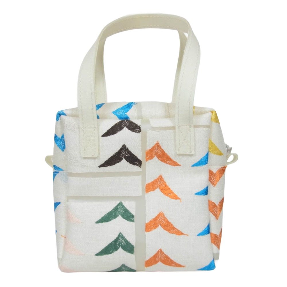 mina perhonen ミナペルホネン × Luisa C bird CUBE BAG ルイザC 小鳥 正六面体 御手手 御徒面子 M 白いこと系  レディース【中古】