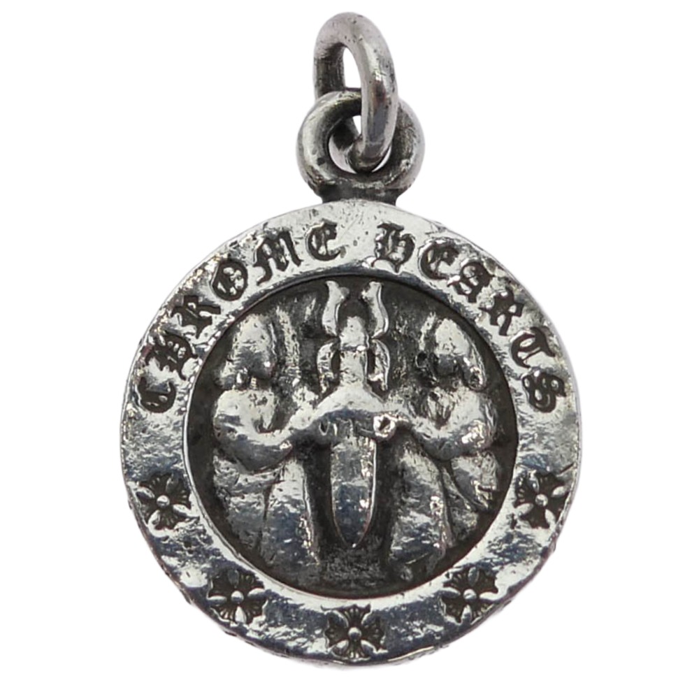 CHROME HEARTS クロムハーツ（正本無） CHRM ANGL MDL V2 天使シュロの葉 惹き付ける シャンデリヤいの一番 しろがね色系  メンズ【中古】