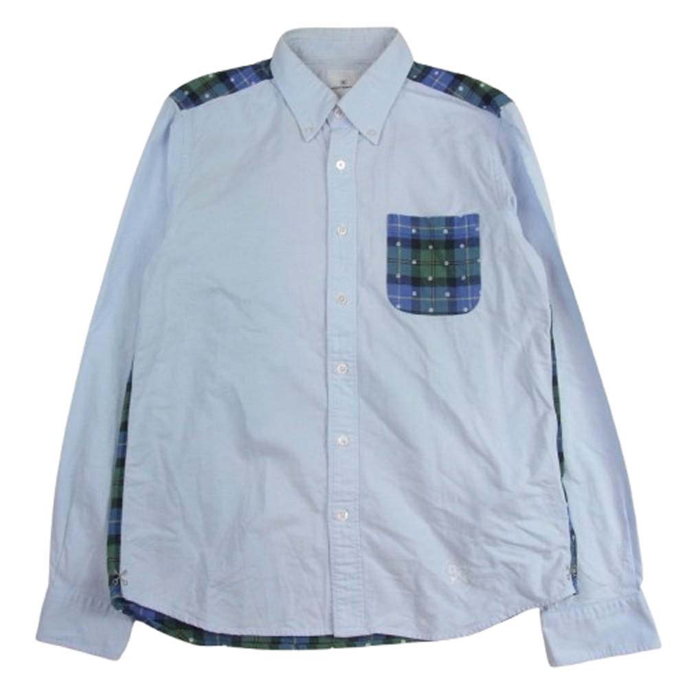 uniform experiment star チェック　長袖シャツ　シャツ　4 uniform experiment スター柄タータンチェックシャツ soph赤2
