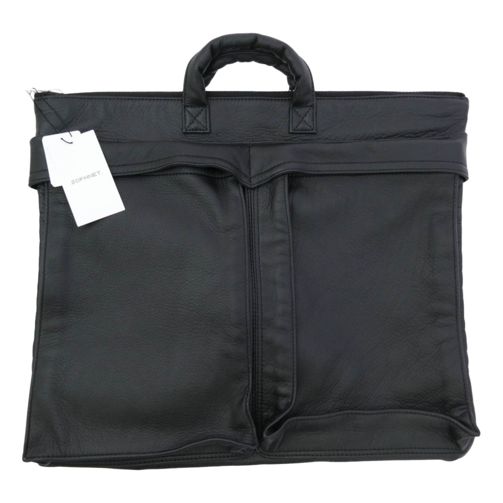 SOPHNET. ソフネット 26SS SPNT-260080 LEATHER HELMET BAG なめし革 安全帽 御徒面子 黒いこと系 Free 【新古品】【未当て嵌める】 メンズ【中古】