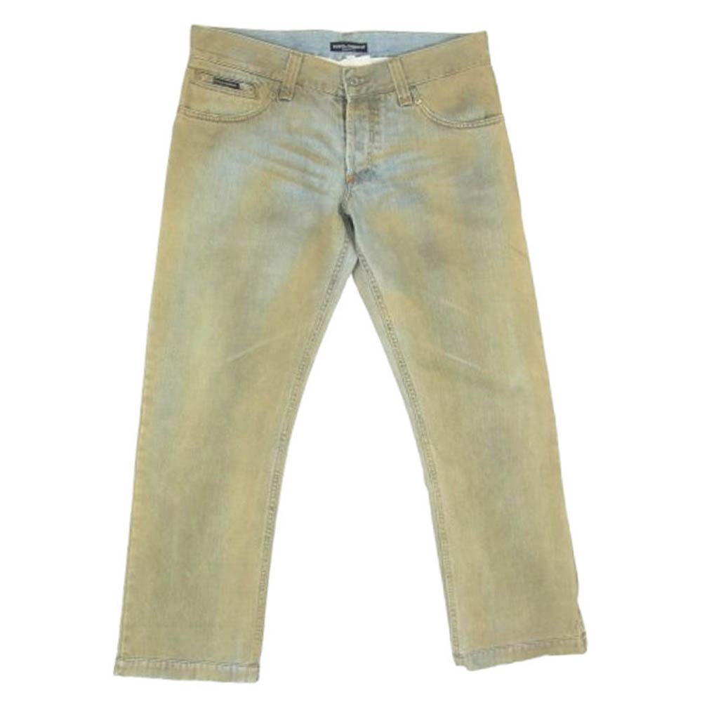 DOLCE&GABBANA ドルチェアンドガッバーナ ZDP72 820N マッドペイント加工 ボタンフライ デニムパンツ メンズ【古着】【中古】