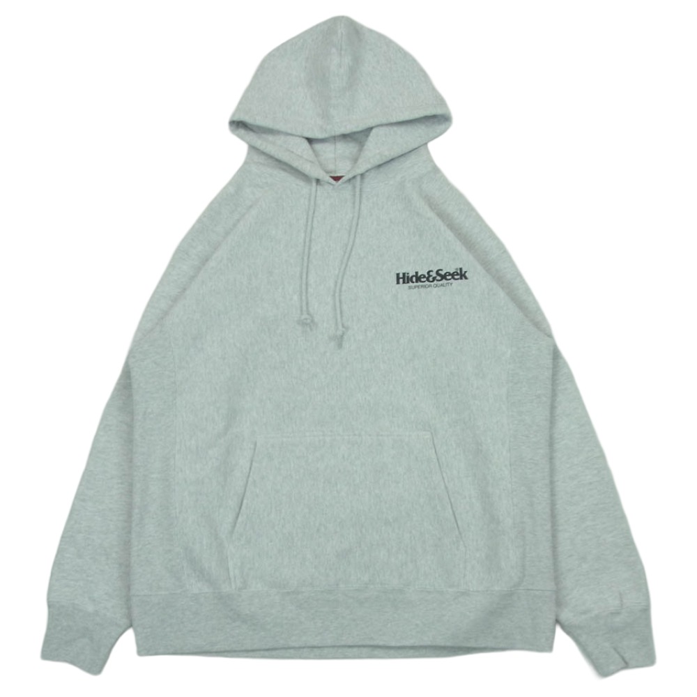 HideandSeek ハイドアンドシーク 24AW HC-090624 Logo Hooded Sweat Shirt ロゴ フーデッド スウェットシャツ パーカー フーディー ライトグレー系 L 【新古品】【未使用】 メンズ【古着】【中古】