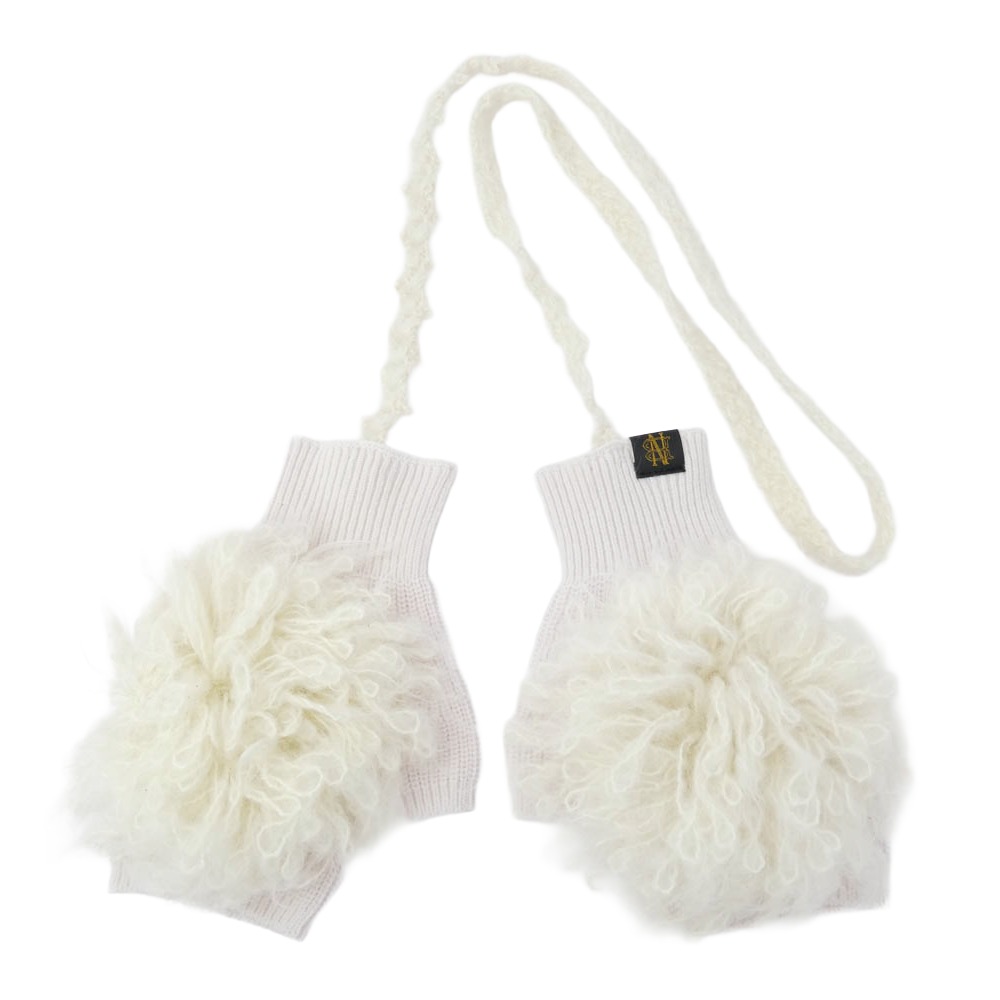 tao COMME des GARCONS タオ コムデギャルソン 25AW TP-N004 BATONER バトナー ウールニットグローブ 手袋 ホワイト系 【極上美品】 レディース【中古】｜ブランド古着 ライフ店