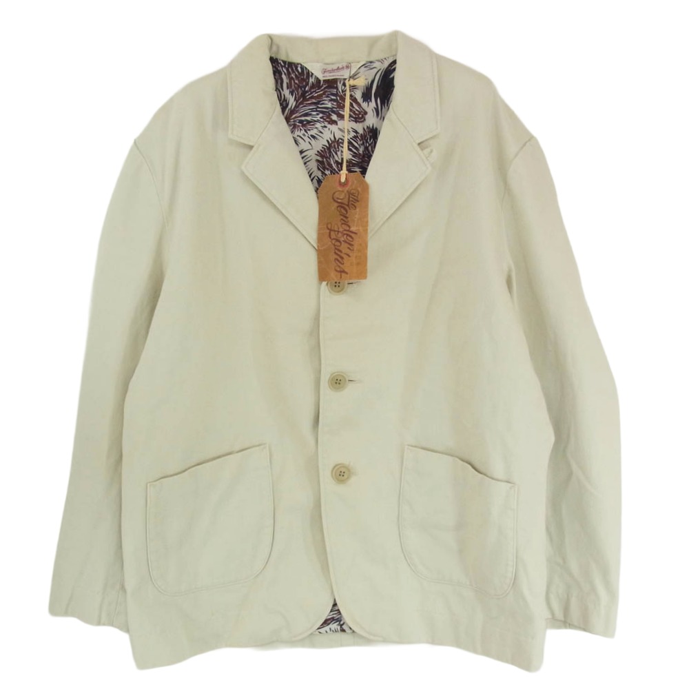 TENDERLOIN テンダーロイン T-SATIN JKT サテン 3B テーラードジャケット ブレザー オフホワイト系 M メンズ【古着】【中古】