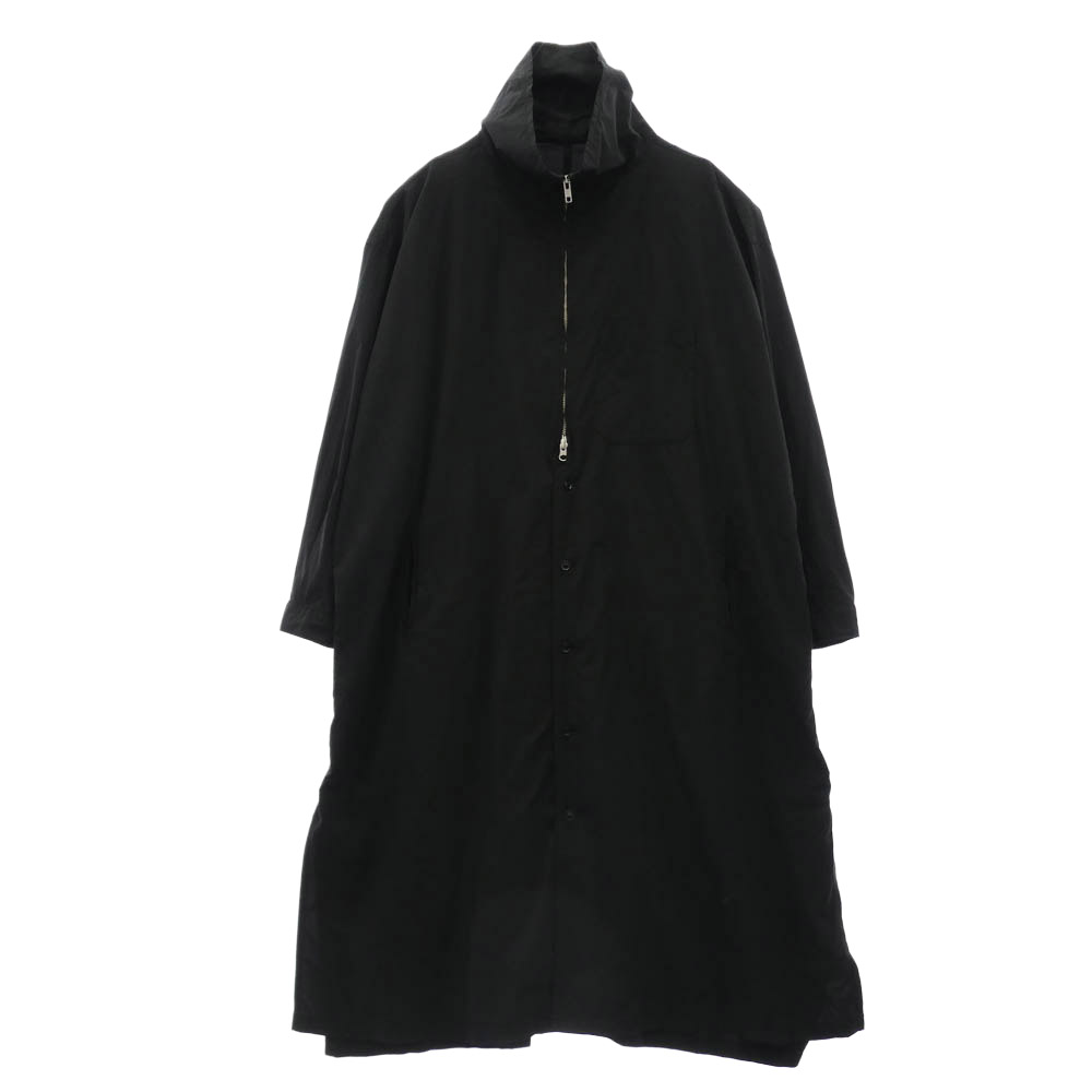 Y Yohji Yamamoto ワイズ ヨウジヤマモト YG-D07-900 ハーフジップ ドレス ロング コート シャツ ブラック系 1  メンズ【古着】【中古】