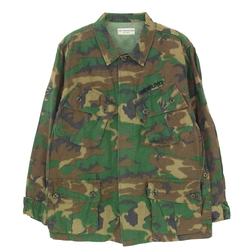 TENDERLOIN アンダーカット 16AW T-ARMY JKT JF ウッドランド 合鴨柄 正規陸軍 ミリタリー ファティーグ 上衣 カーキ系 S メンズ【古着】【中古】