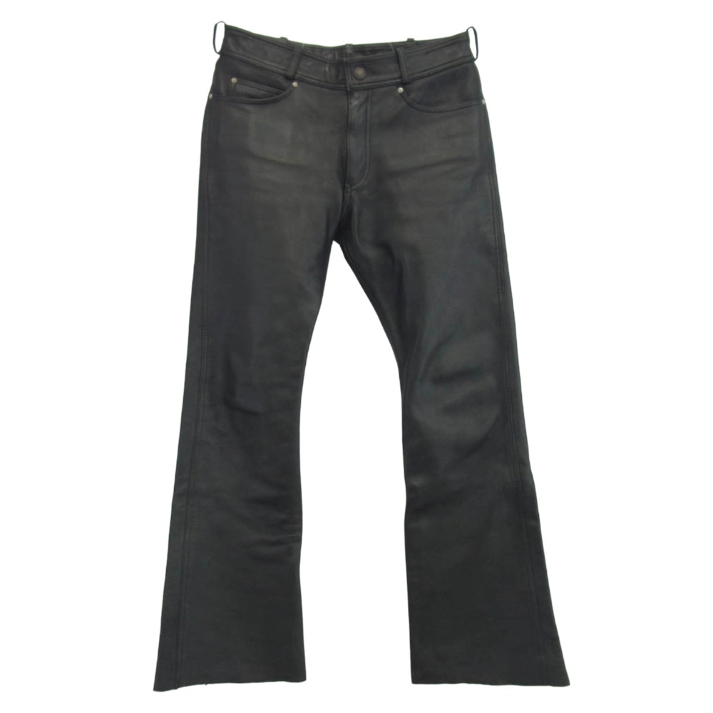 ハーレーダビッドソン フレアレザーパンツ w30 黒 牛革 パキスタン製 ハーレーダビッドソン フレアレザーパンツ w30 黒 牛革 パキスタン製