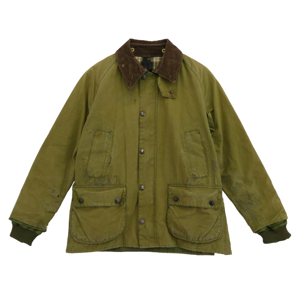 Barbour バブアー 80s 英国製 BEDALE ビデイル オイルド ジャケット カーキ系 メンズ【古着】【中古】