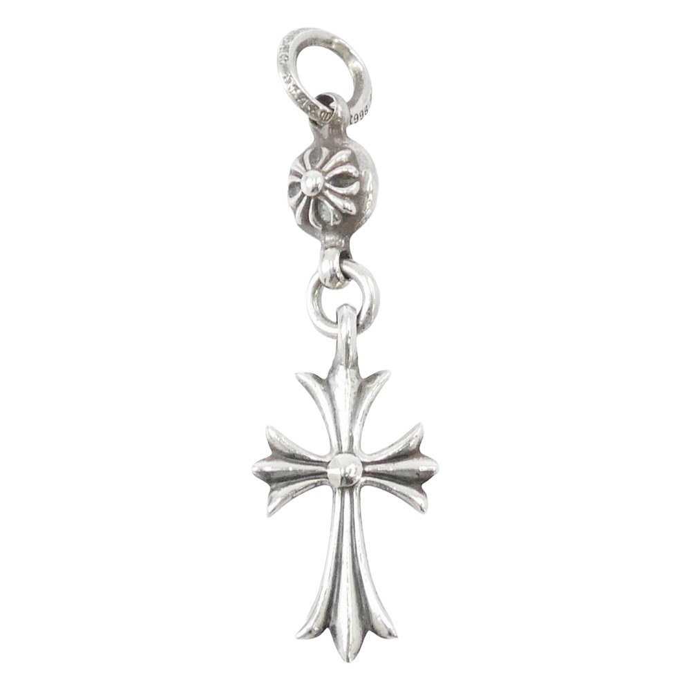 CHROME HEARTS クロムハーツ（藍本無） 1B TNY CH CRS 1どんぶり鉢 タイニー CH差し交わす 惹きつける 首飾り シャンデリヤいの一番 しろがね色系  メンズ【中古】