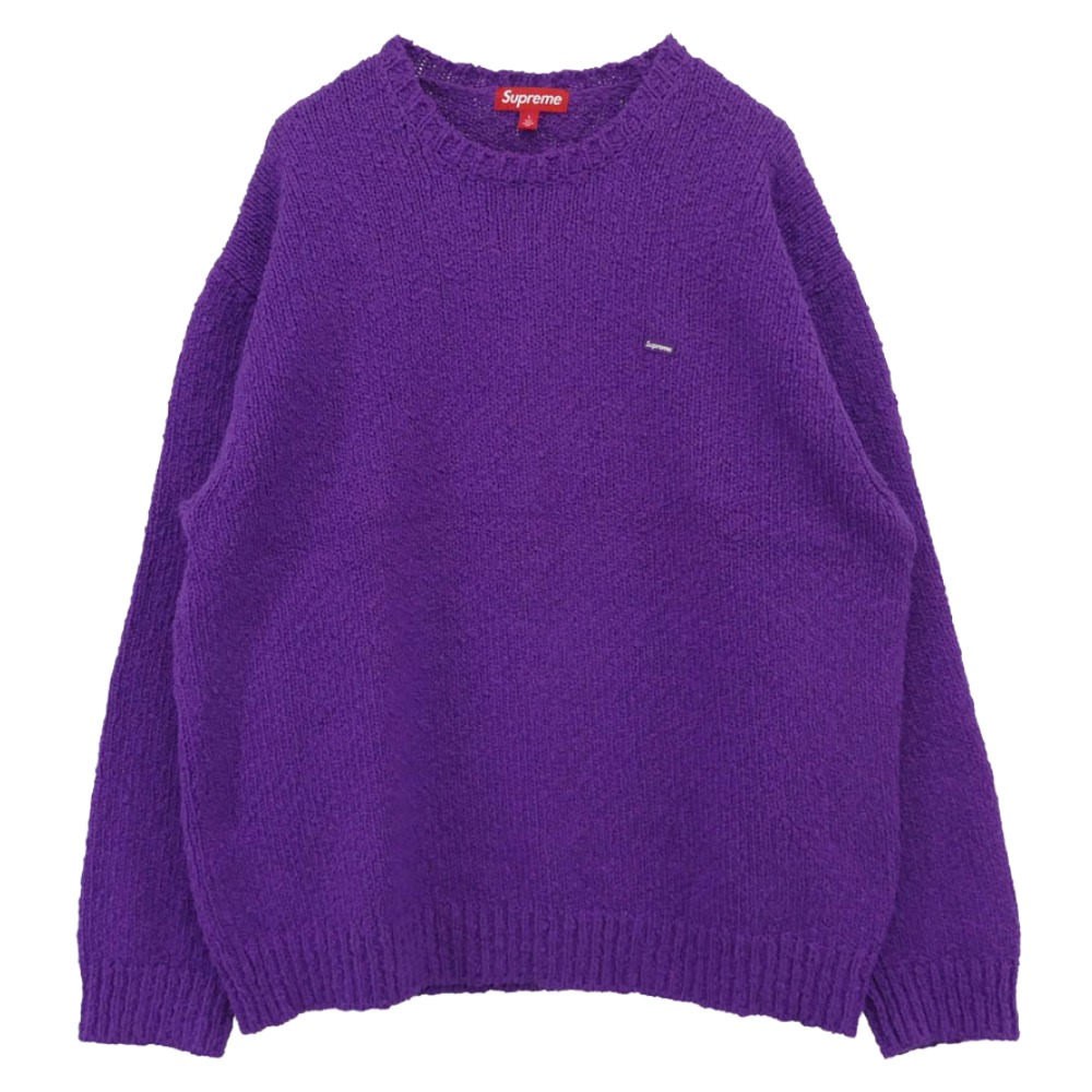 Supreme シュプリーム 24SS Boucle Small Box Sweater ブークレ スモールボックスロゴ スウェーター パープル系 L  メンズ【古着】【中古】