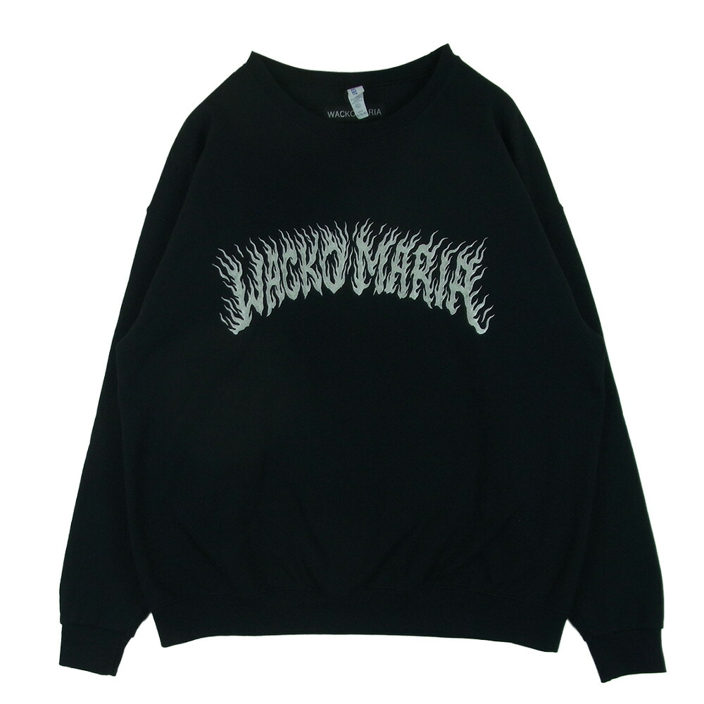WACKO MARIA ワコマリア 25AW TIM LEHI CREW NECK SWEAT SHIRT TYPE-2 ロゴタイプ刺しゅう ティムロバート・エドワード・リー御機嫌 労働者の一団のど首 汗水 調教師 黒いこと系 XL  メンズ【古着】【中古】