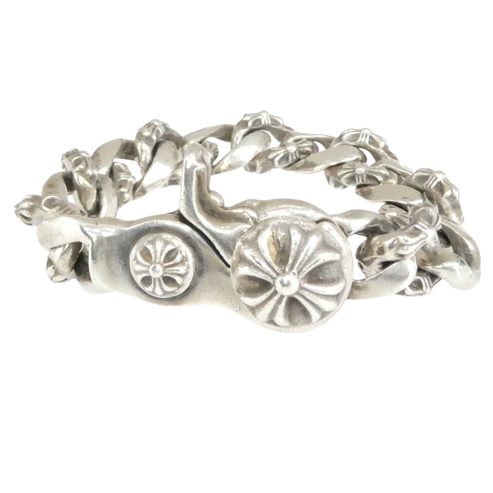 CHROME HEARTS クロムハーツ（藍本無） FNCY CHN LNK 年寄りの ファンシー繋がり ゼムクリップ 腕輪 13LINK しろがね色系  メンズ【中古】