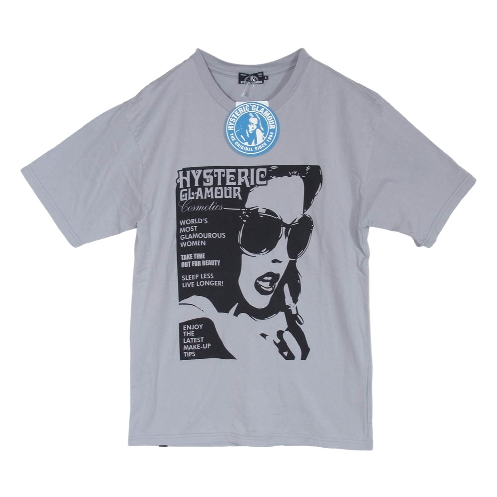 HYSTERIC GLAMOUR ヒステリックグラマー 21SS 02211CT31 HYS COSMETICS 刷り上げる 半袖 ティーシャツ 薄墨色系 S【美品】 メンズ【古着】【中古】