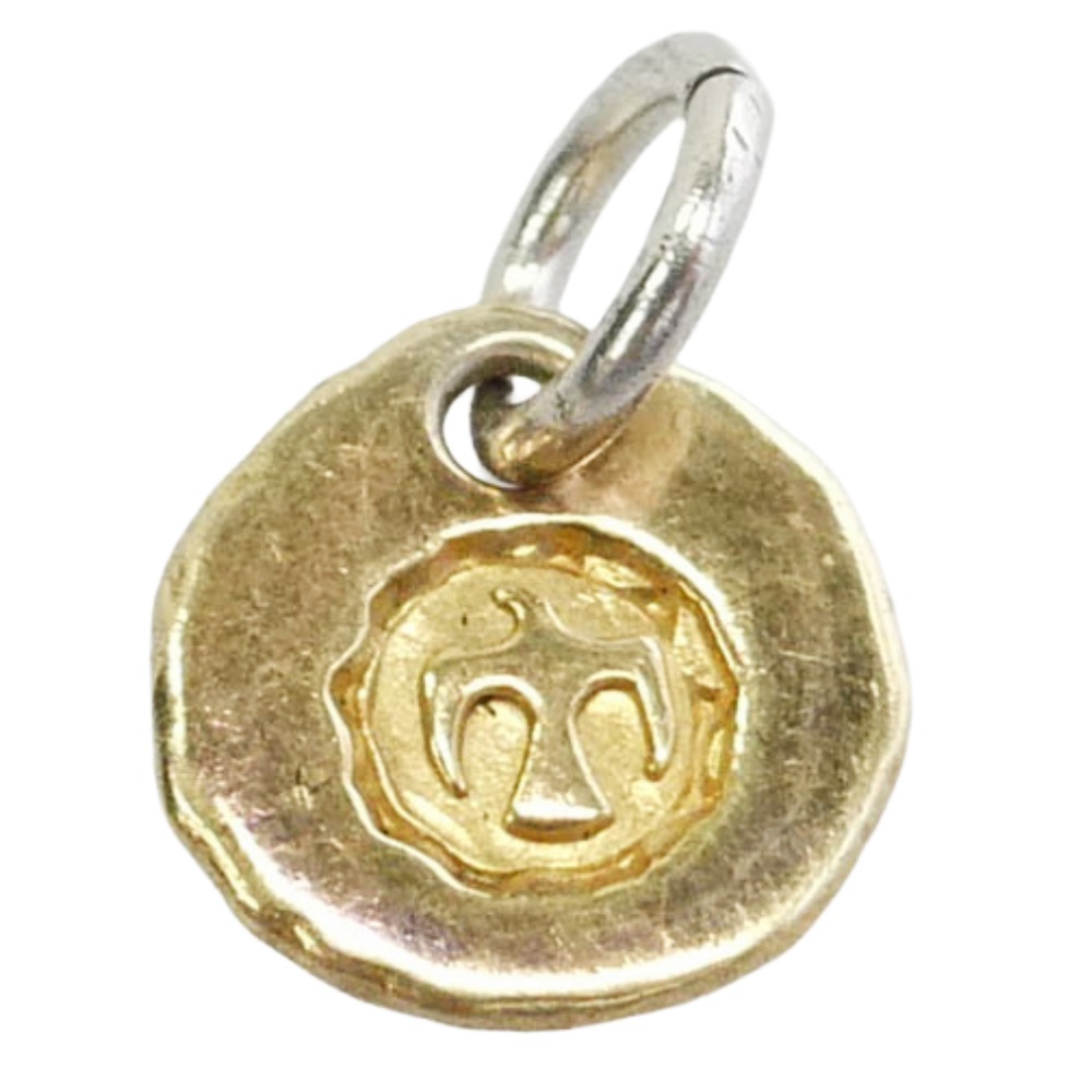 ザサン C-3 K18 charm 鷲 惹きつける シャンデリヤいの一番 しろがね色系 ゴールド系 メンズ【中古】