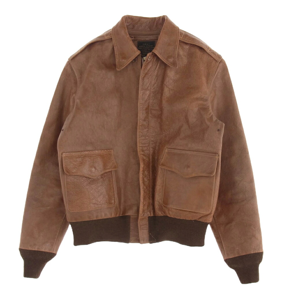 Buzz Rickson's バズリクソンズ M83181 実名復刻 A-2 J.A Dubow w535 A.C.27798 ミリタリー レザー フライト ジャケット ブラウン系 38 メンズ【古着】【中古】