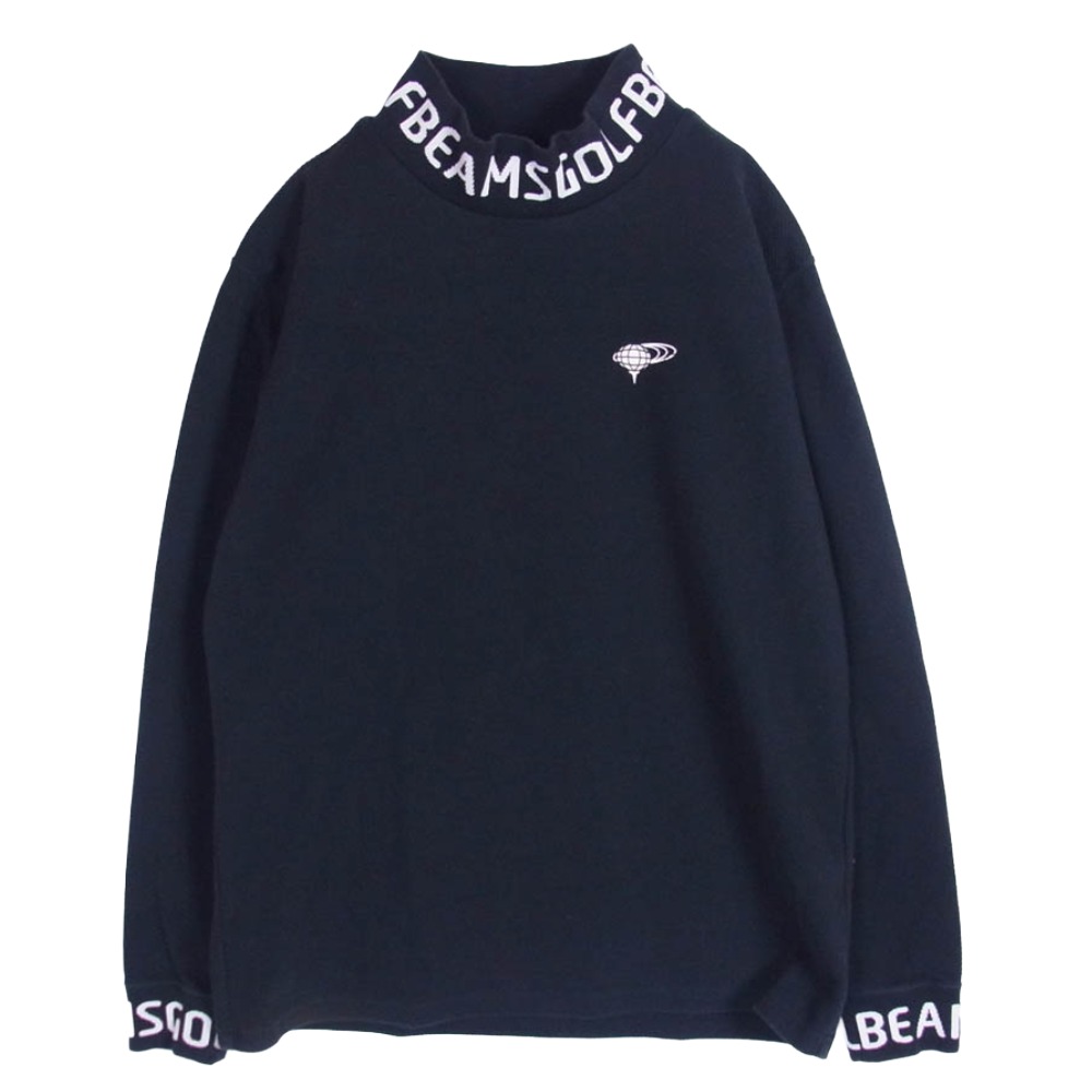 BEAMS ビームス GOLF ゴルフ ロゴ タートルネック カットソー ブラック系 XL メンズ【古着】【中古】