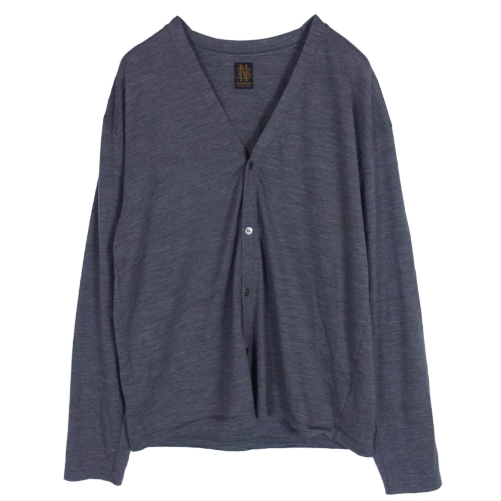 バトナー BATONER BN-21SM-032 WASHABLE WOOL CARDIGAN ウォッシャブル ウール カーディガン グレー系 2 メンズ【古着】【中古】