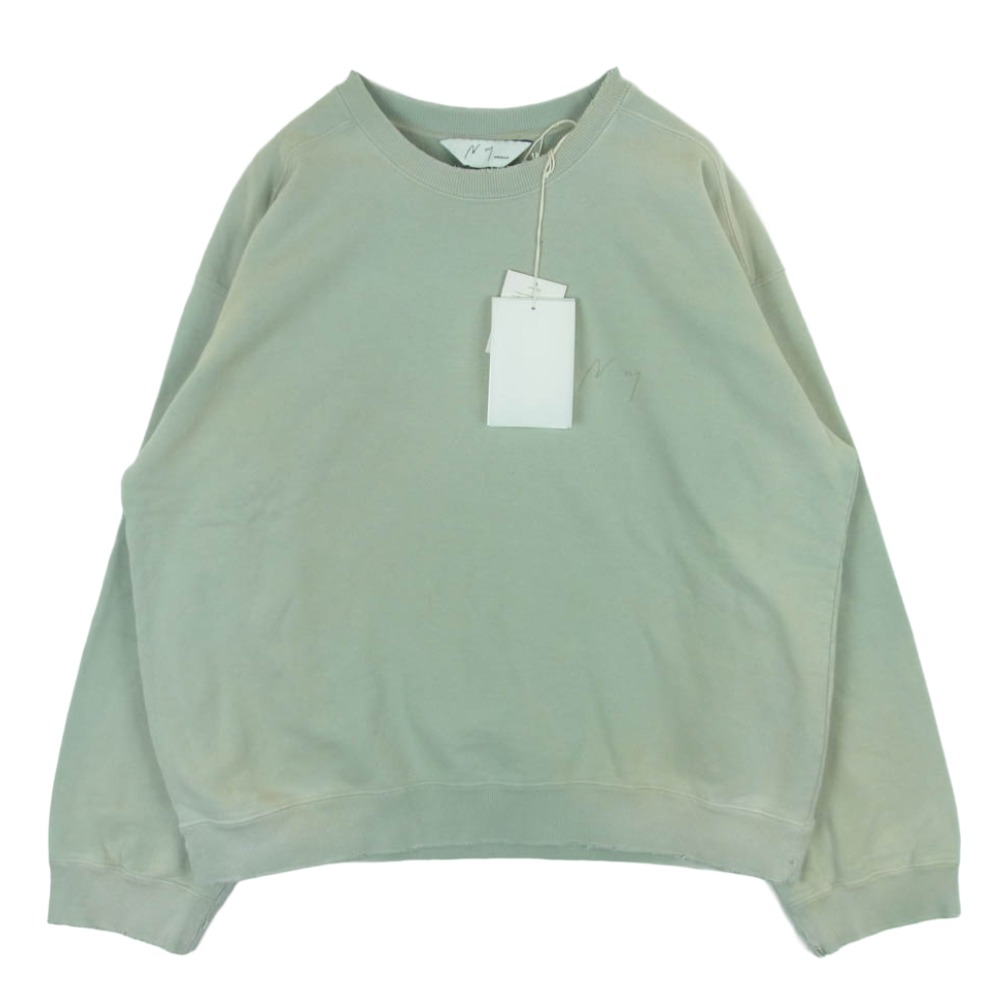 ANCELLM アンセルム ANC-CT145-A UNEVENNESS SWEAT SHIRT アンイーブンネス 労働者の一団のど首 トレーナー ライトグリーン系 1  メンズ【古着】【中古】