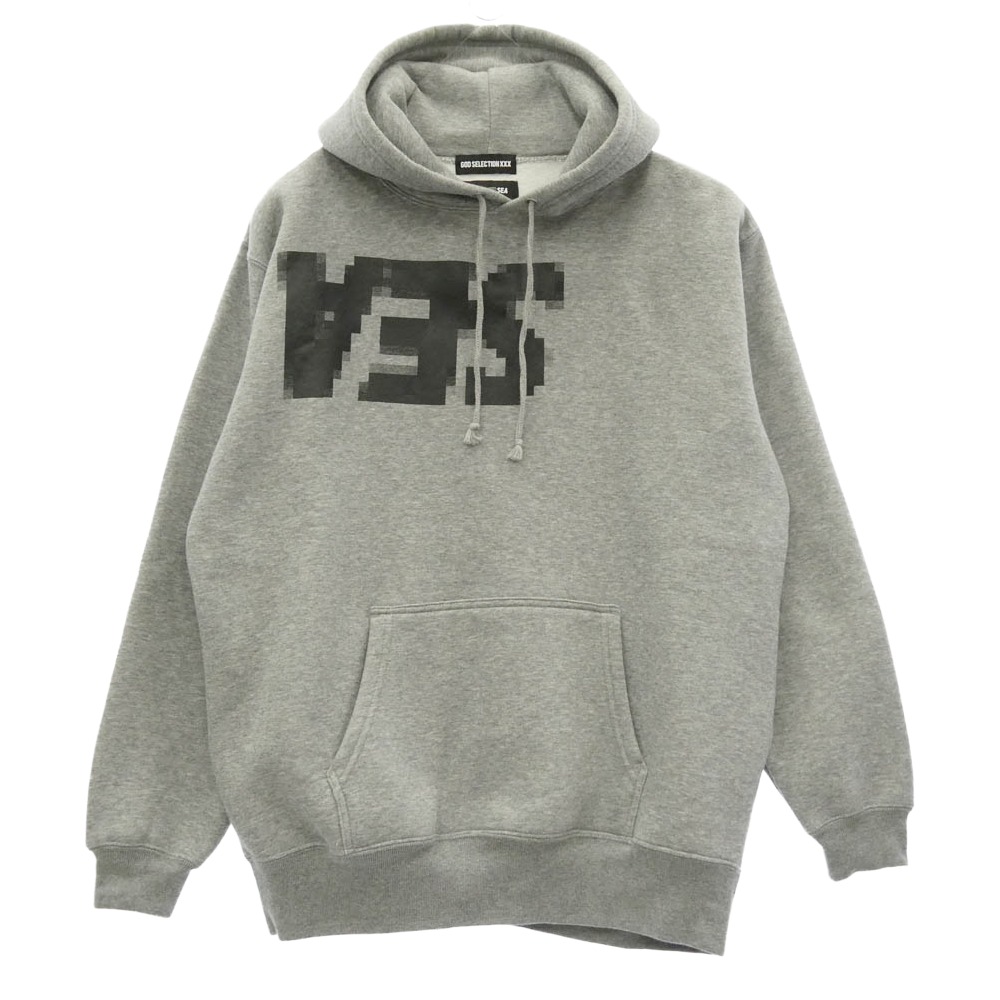 WIND AND SEA ウィンダンシー 21AW × GOD SELECTION XXX ゴッド セレクション トリプルエックス デジタルロゴ プルオーバー スウェット パーカー フーディー グレー系 L メンズ【古着】【中古】|ブランド古着 ライフ店