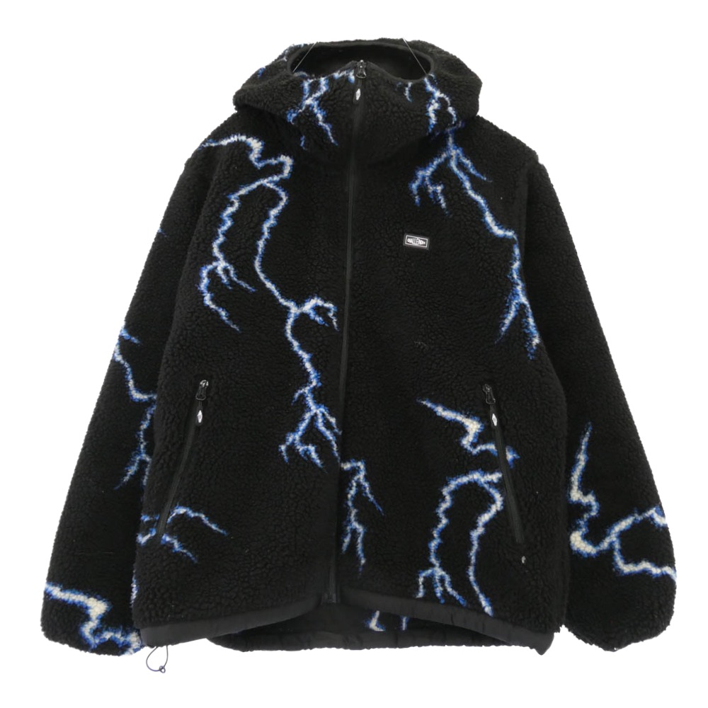 CHALLENGER チャレンジャー 25AW CLG-JK 025-12 THUNDERBOLT BOA HOODIE サンダーボルト ボア ジップアップ フーディー ジャケット ブラック系 M メンズ【古着】【中古】