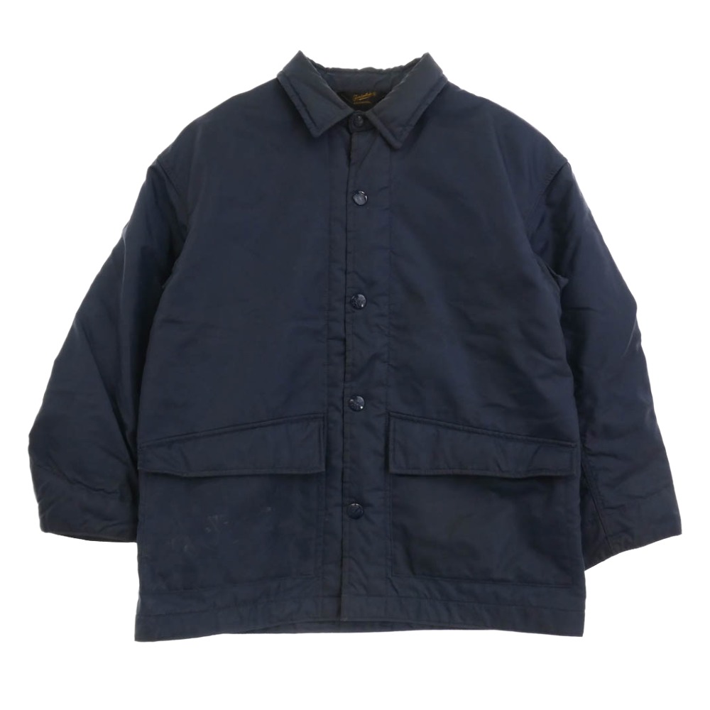 TENDERLOIN テンダーロイン 18AW T-NYLON COVER ALL バックロゴ プリント ブランケットライニング ナイロン カバーオール ジャケット ネイビー系 S メンズ【古着】【中古】｜ブランド古着 ライフ店