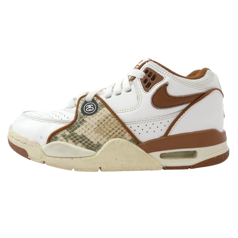 NIKE ナイキ 23AW FD6475-100 x Stussy Air Flight 89 Low SP White and Pecan エア フライト ロー ホワイト アンド ピーカン スニーカー オフホワイト系 ブラウン系 23 メンズ【中古】