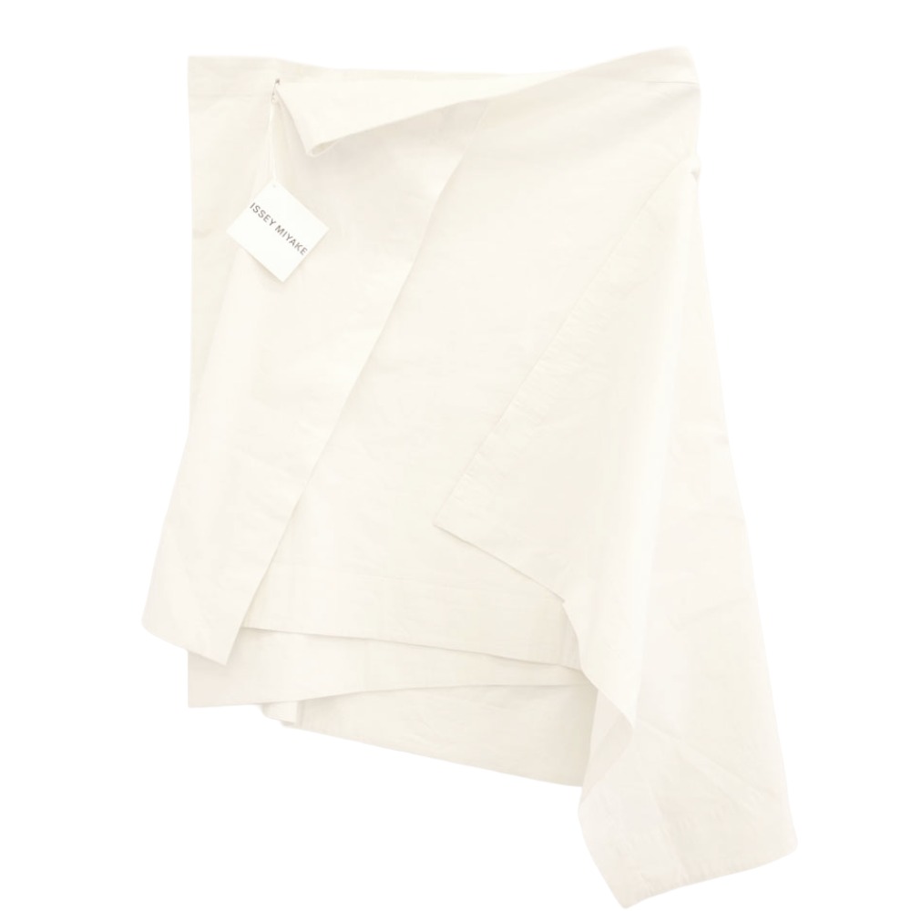 ISSEY MIYAKE イッセイミヤケ IM53FJ034 COLLAPSING SCULPTURE ストレッチ 変形 スカート オフホワイト系 【極上美品】 レディース【古着】【中古】|ブランド古着 ライフ店