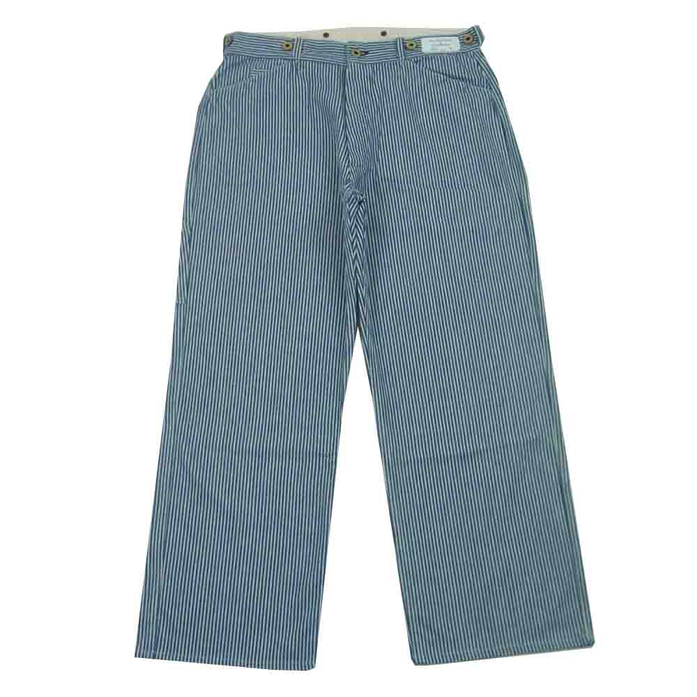 WAREHOUSE 御召しもの棲み家 1234 1920\u0027s FREE LAND WAIST OVERALL ヒッコリー 酉の方角名取り草 細工物 ズボン下 インディゴブルー系 白いこと系 33  メンズ【古着】【中古】