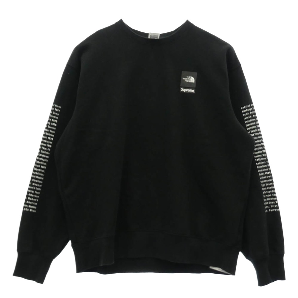 Supreme シュプリーム 24SS NT02411I × The North Face 北の方人間の顔 Crewneck ロゴタイプ刷り上げる 労働者の一団のど首 汗水 調教師 黒いこと系 M  メンズ【古着】【中古】