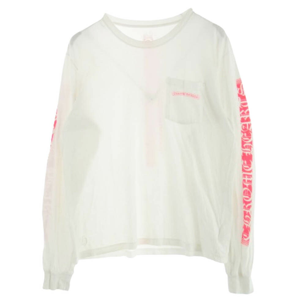 トップス CHROME HEARTS NEON PINK STRIPE LOGO Tee Chrome hearts pink short - Gem
