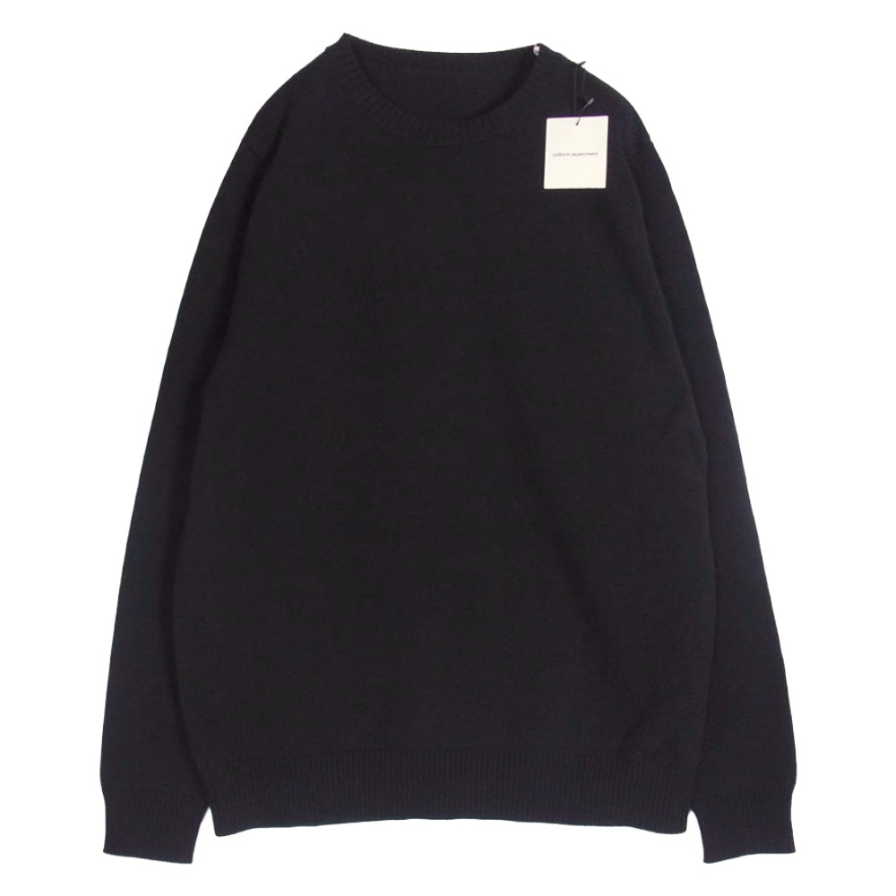 uniform experiment ユニフォームエクスペリメント 18SS UE-180086 UEN PHYSICAL FITNESS  CREW NECK KNIT フィットネス 労働者の一団のど首 編み物 プルオーバー 黒いこと系 2 【美品】 メンズ【古着】【中古】