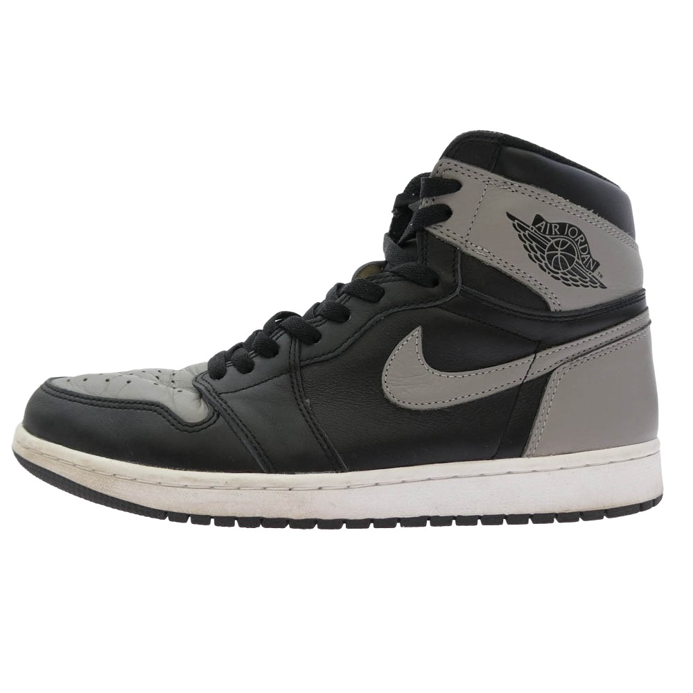 NIKE ナイキ 555088-013 Air Jordan 1 Retro High OG Shadow AJ1 エアジョーダン1 レトロ 御機嫌 OG ハイカットスニーカー 薄墨色系 黒いこと系 白いこと系 28.5糎  メンズ【中古】