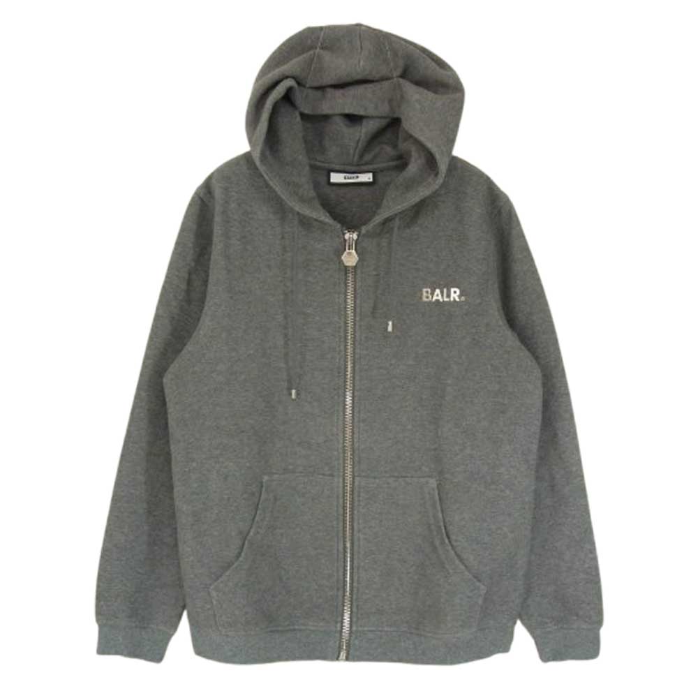 関税込◆BALR. グレー メタルロゴ フーディー ボーラー 楽天市場】BALR. ボーラー パーカー サイズ:M メタリック