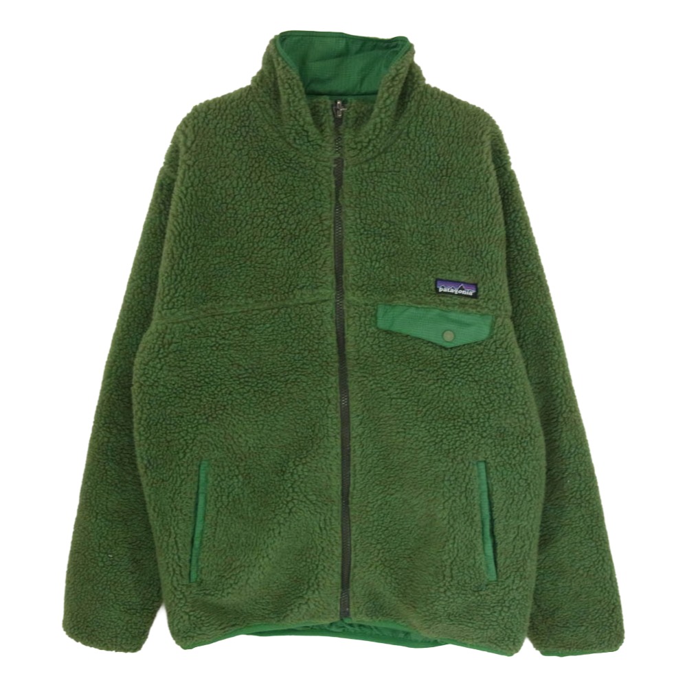 patagonia パタゴニア Reversible Snap-Zip Jacket リヴァーシブル 隙間 ジップ 上衣 緑であること系 大きさ書きあらわす無  メンズ【古着】【中古】