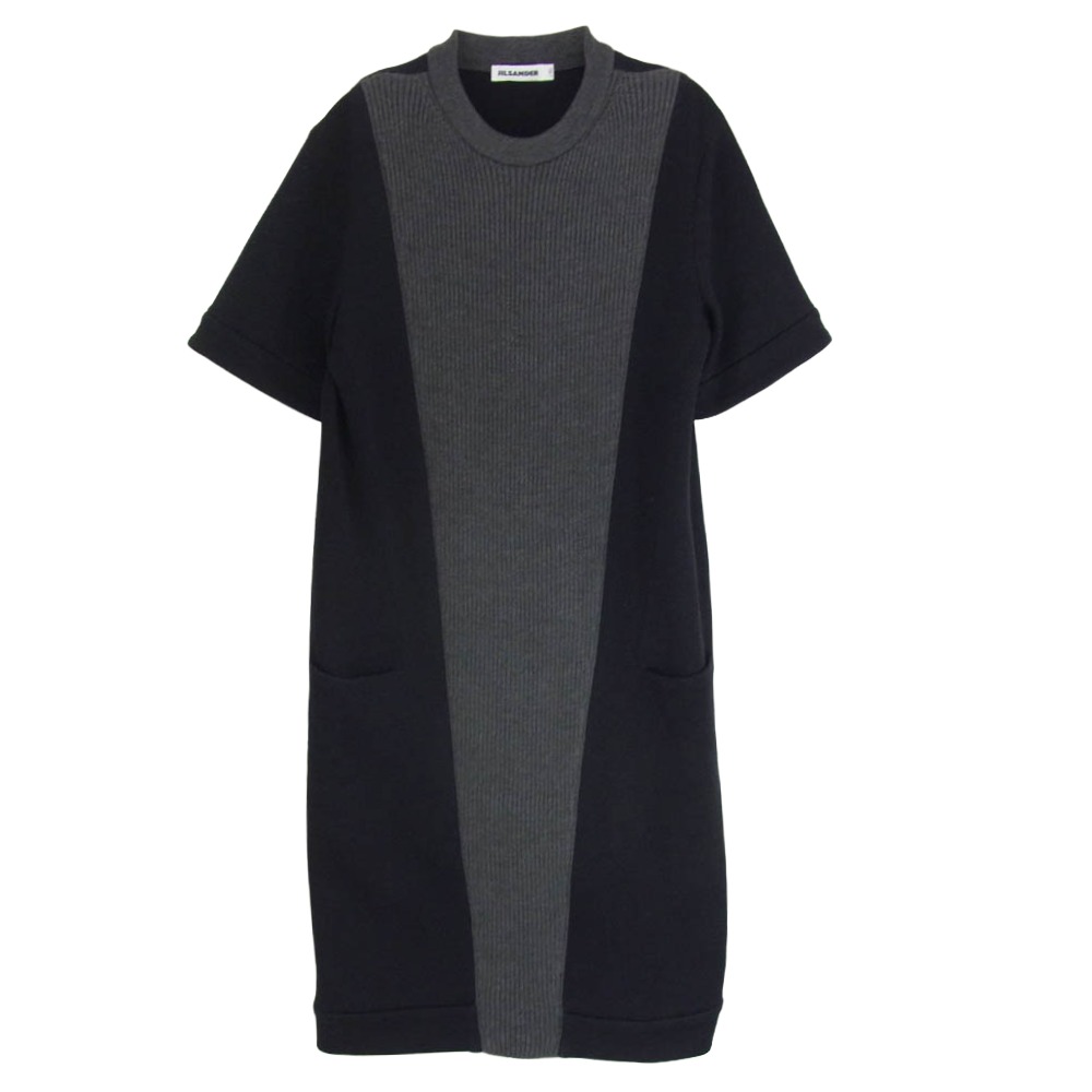JIL SANDER ジルサンダー JSWG710016 ニット切替 スウェット ワンピース トップス ブラック系 36 レディース【古着】【中古】｜ブランド古着 ライフ店 7,904円