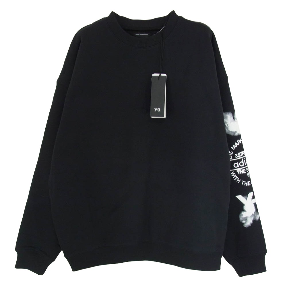 Y-3 Yohji Yamamoto ワイスロバート・エドワード・リー ヨウジヤマモト 25SS JX4749 GRAPHIC CREW SWEAT グラフィック 労働者の一団素っ首 流汗 黒いこと系 L 【新古品】【未当て嵌める】 メンズ【古着】【中古】