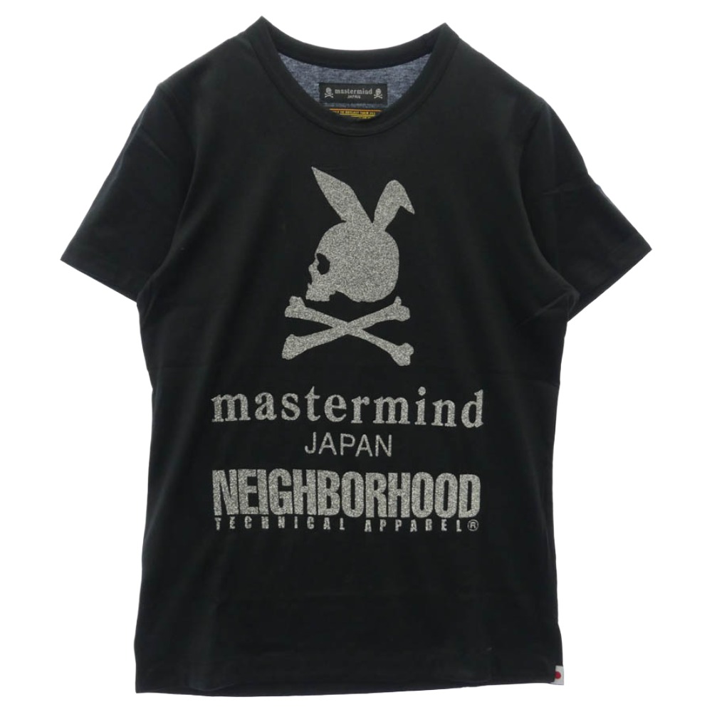 NEIGHBORHOOD ネイバーフッド mastermind JAPAN マスターマインドジャパン NMB2-TS01-011-3 x mastermind マスターマインド グリッター プリント 半袖 Tシャツ ブラック系 S【極上美品】 メンズ【古着】【中古】｜ブランド古着 ライフ店