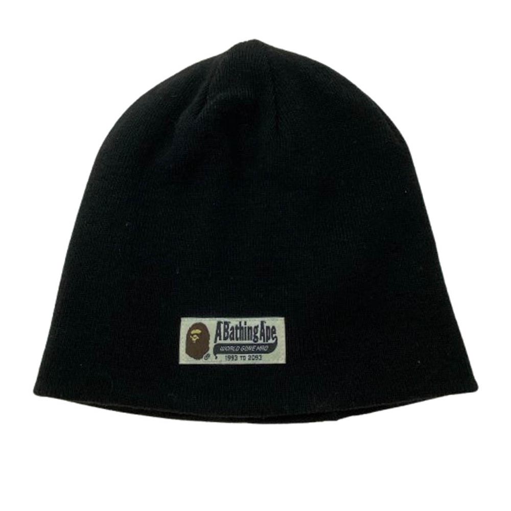 楽天市場】A BATHING APE(エイプ)Bapeロゴ KNIT CAP【ブラック