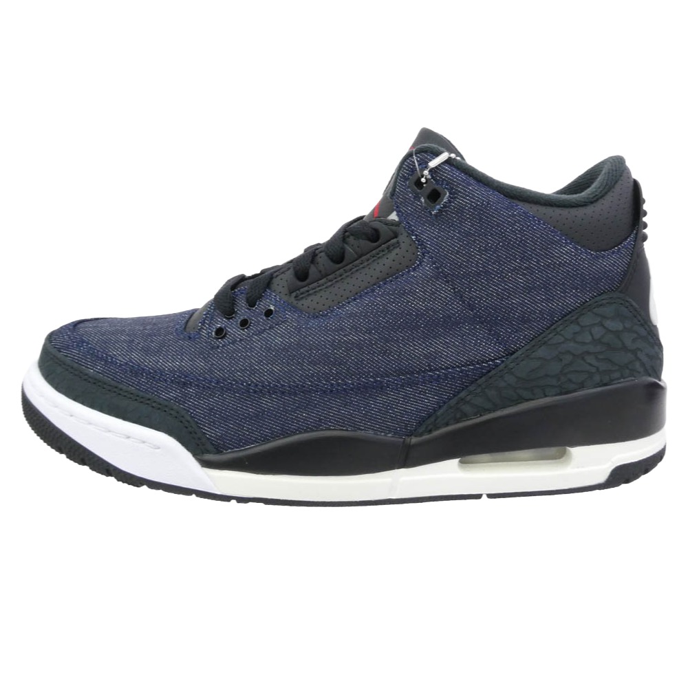 NIKE ナイキ IH7959-400 【フェイクバスターズ位置づける済】× Levi’s リーヴァイズジーンズ  Air Jordan 3 Retro SP Indigo and Gym Red エアジョーダン3 レトロ スニーカー ジーンズ系 27.5珊 【新古品】【未当て嵌める】 メンズ【中古】